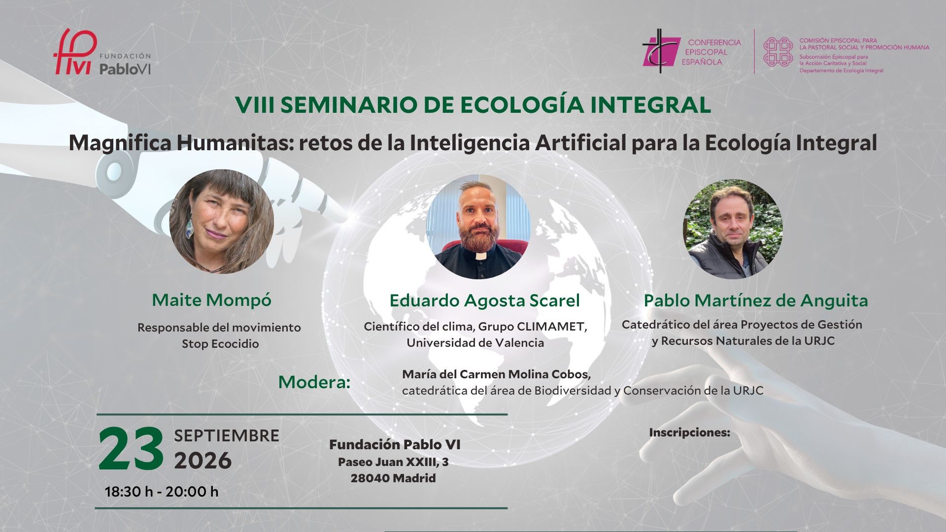 En este momento estás viendo Seminario de Ecología Integral: «Magnifica Humanitas: retos de la Inteligencia Artificial para la Ecología Integral»